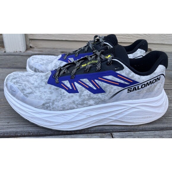 Salomon Aero Glide 2 Men's 10.5 Running Shoes White/Phantom/Spectrum Blue - Picture 4 of 11
